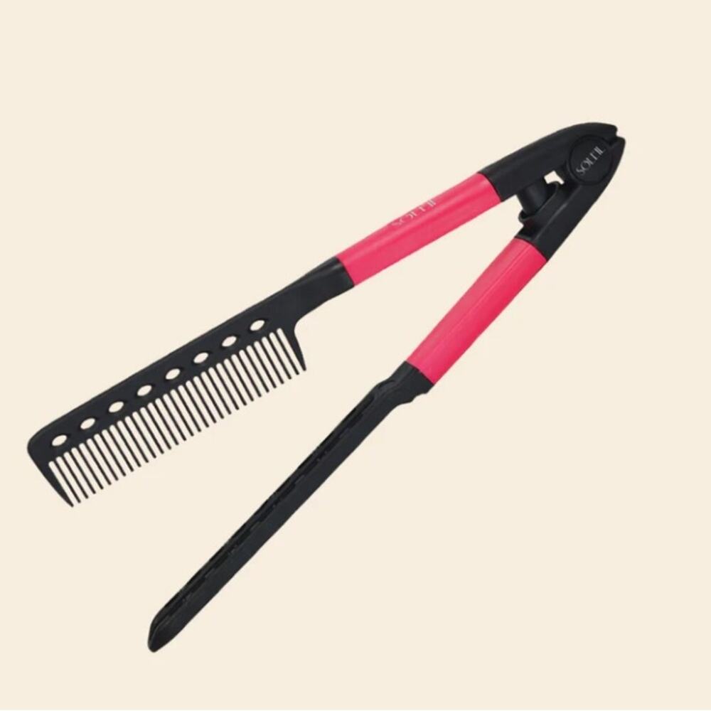 Soleil Pink and Black Super Straightener Comb New In Box